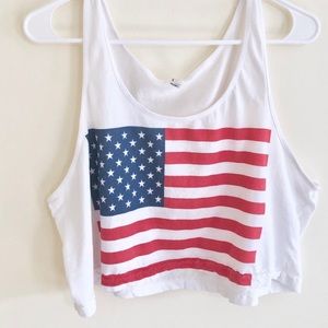 American Apparel American Flag Crop Top